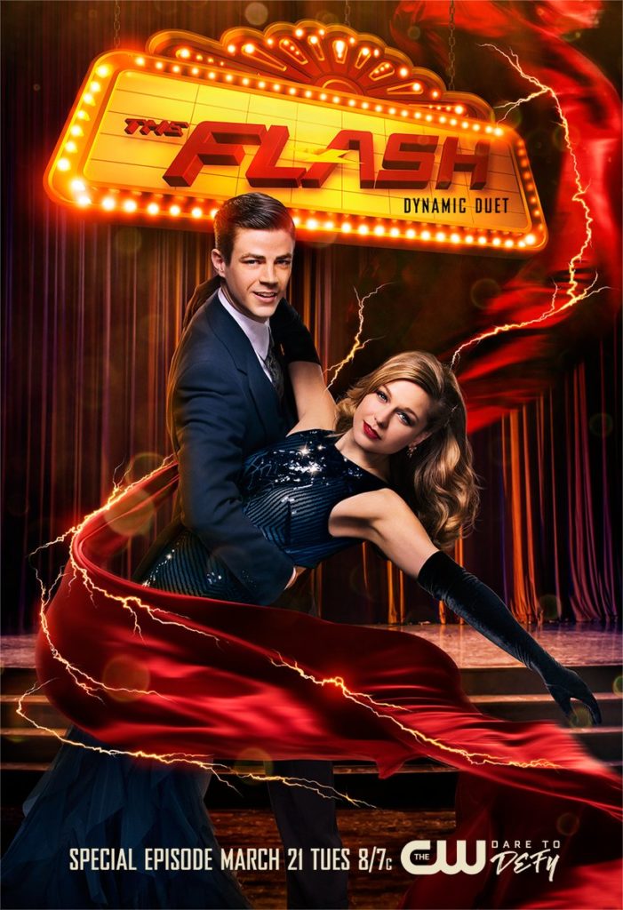 Poster do Crossover Dueto Flash e SuperGirl Dançando